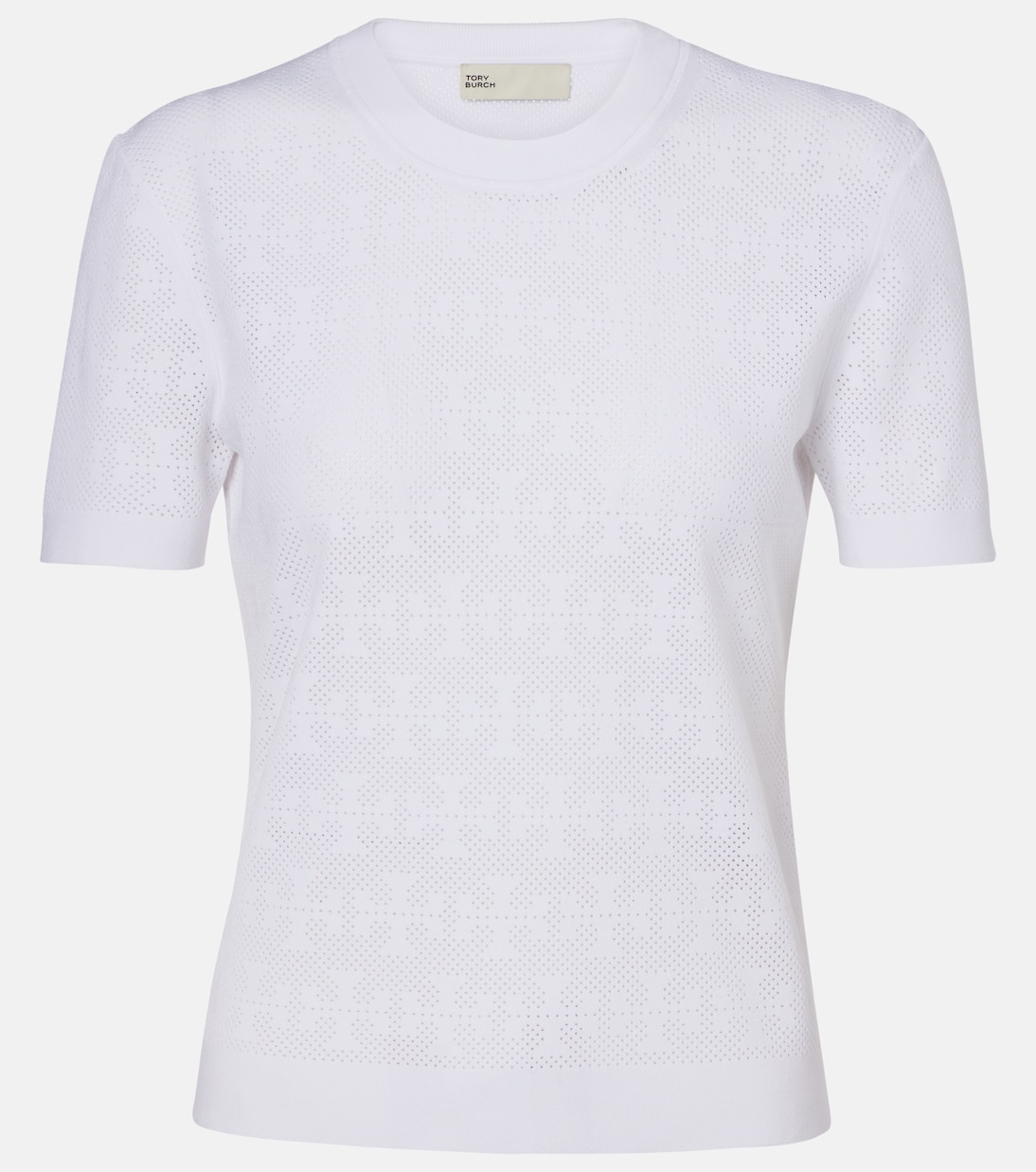 

Свитер с жаккардовым узором Monogram T Tory Burch, белый