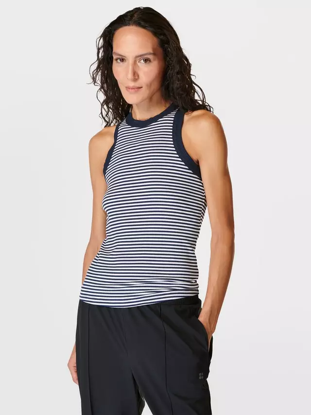 

Топ Sweaty Betty Harper Racer Tank, цвет navy/white/stripe