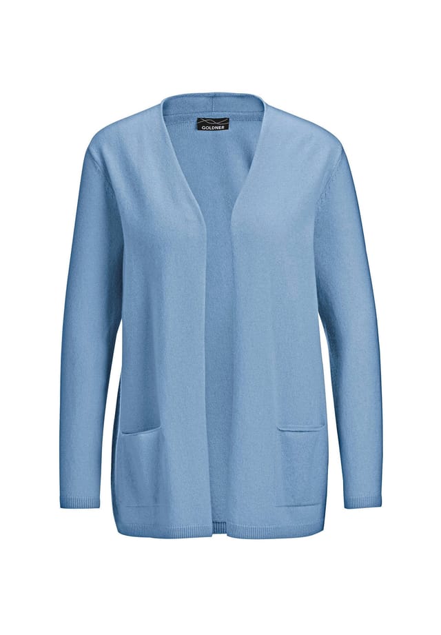 

Короткий размер: длинный кашемировый кардиган Goldner, синий