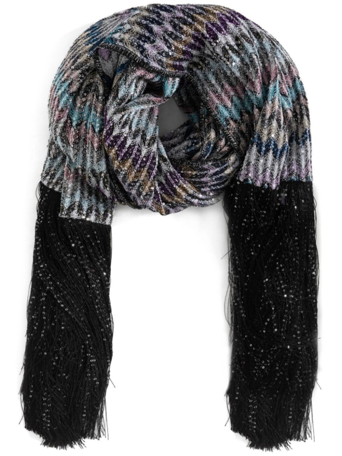 

Шарф с зигзагообразным узором Missoni, черный