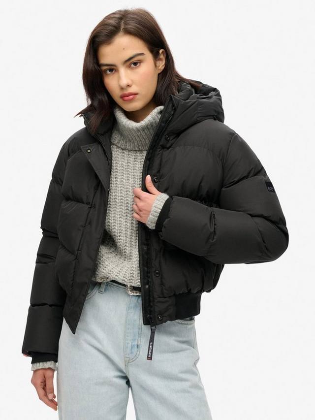 

Спортивная куртка-бомбер из фугу с капюшоном Superdry, черный