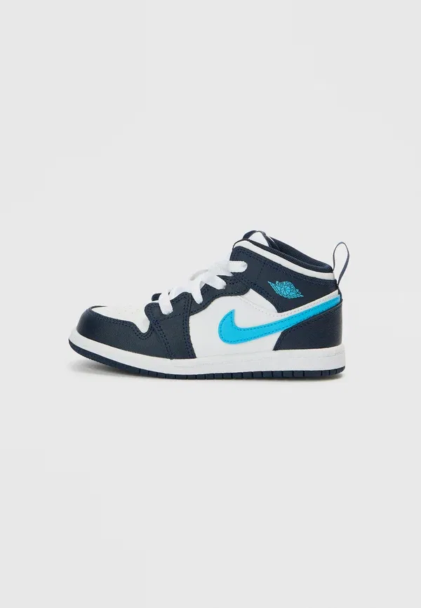 Кроссовки детские Jordan 1 Mid, цвет обсидиан/темно-пудрово-голубой/белый
