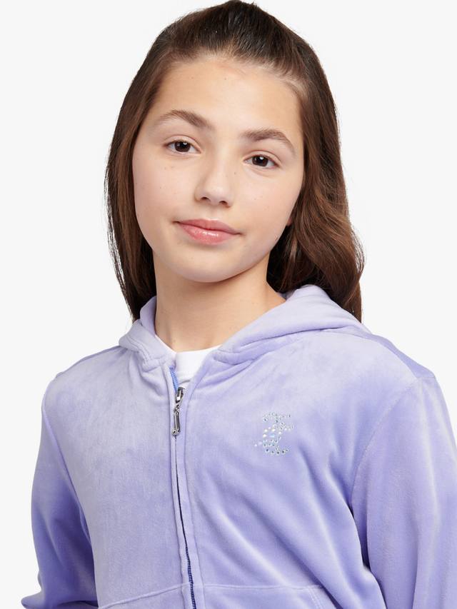 Детская худи с молнией и стразами mini diamante Juicy Couture, Jacaranda — фото 4