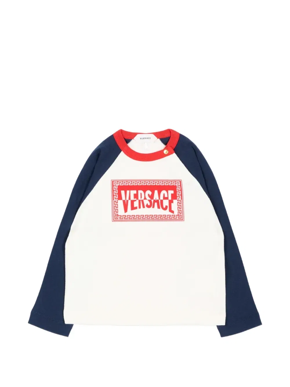 Футболка с логотипом и рукавами реглан Versace Kids, бежевый