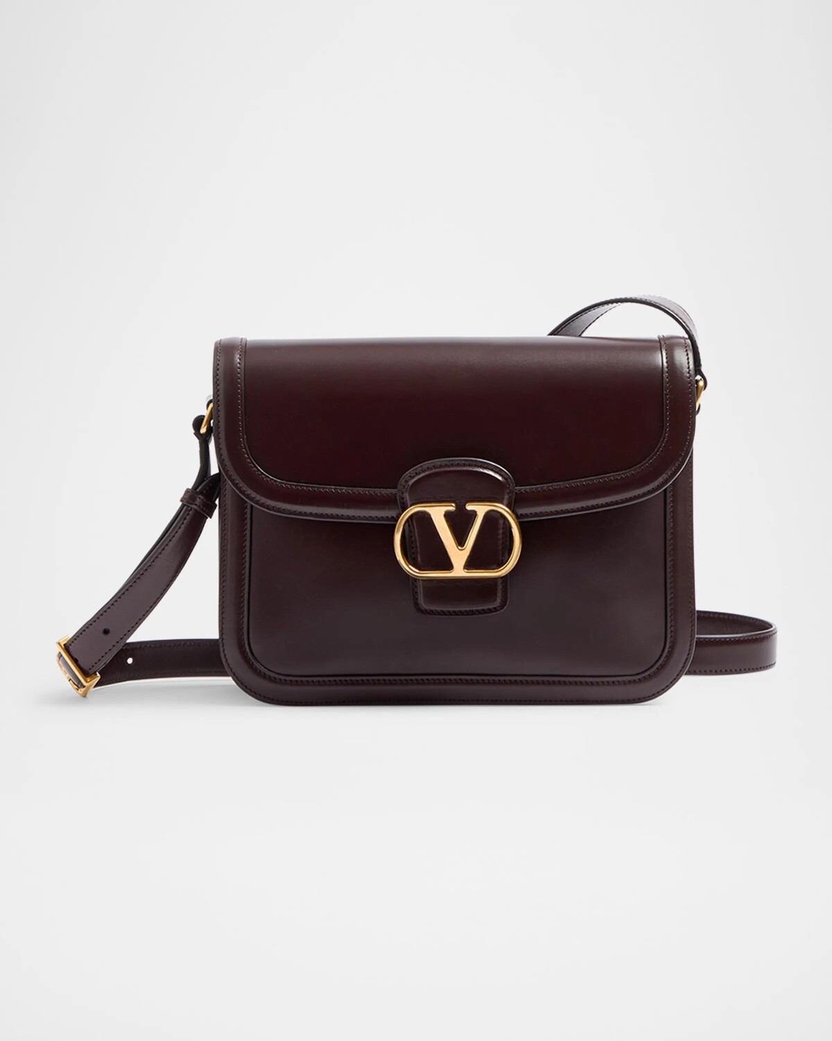 

Кожаная сумка через плечо с клапаном от 9 до 5 Valentino Garavani, цвет Oak Brown