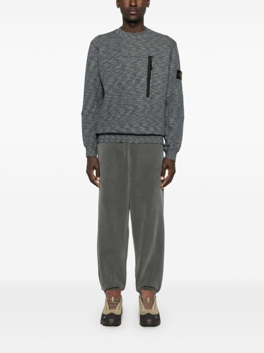

Меланжевая толстовка Stone Island, серый