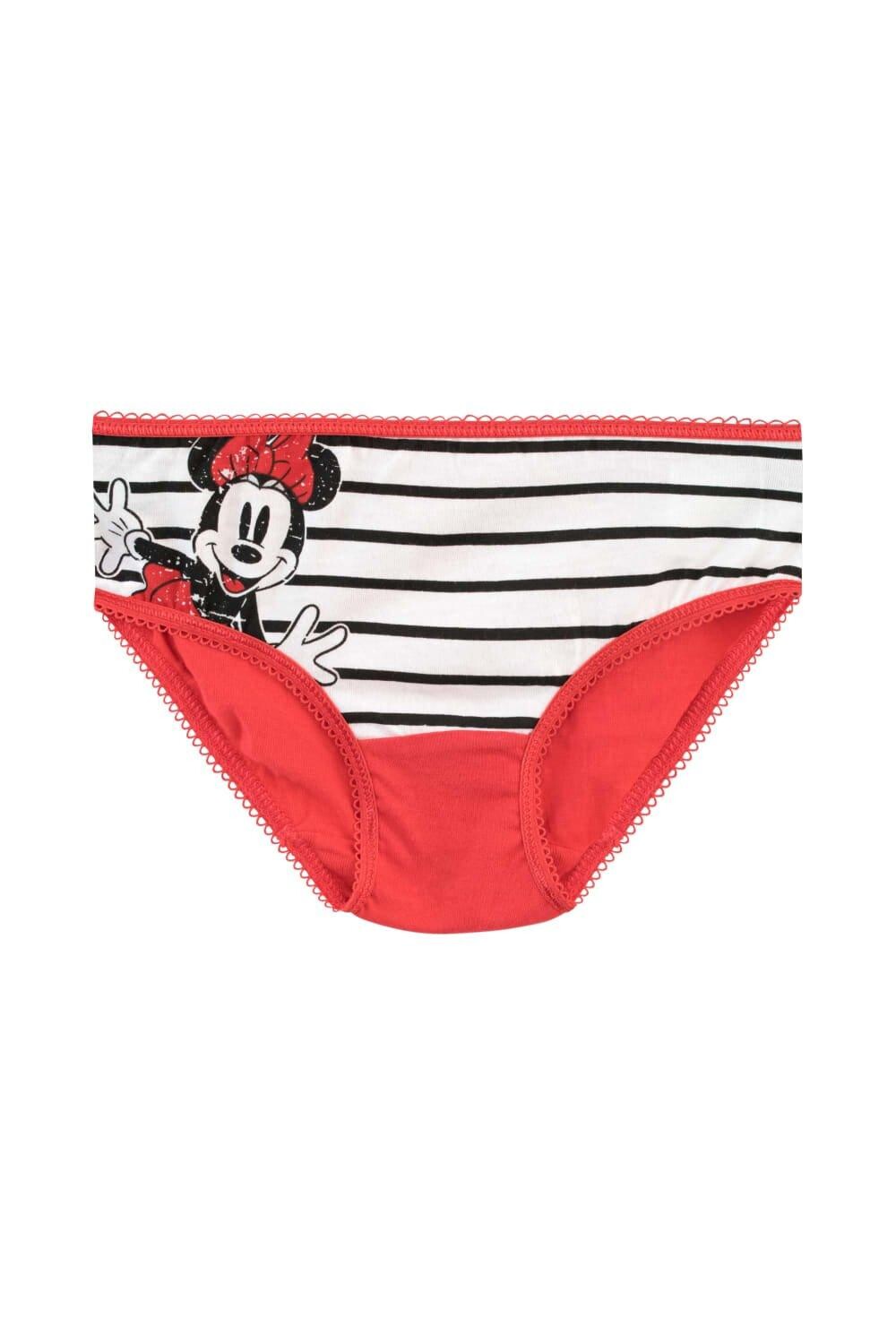 Комплект нижнего белья в полоску Minnie Mouse, 5 шт. Disney, красный — фото 3
