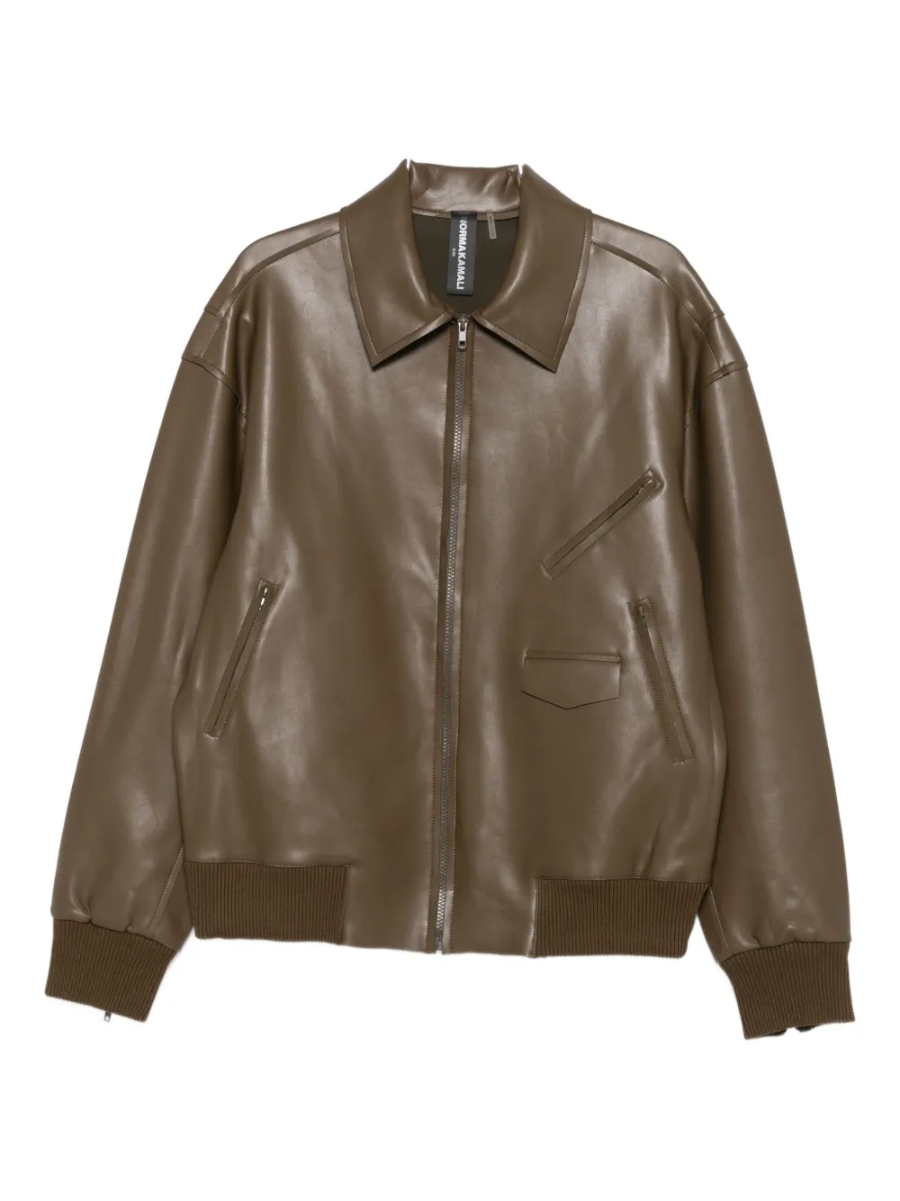 

Бомбер на молнии Norma Kamali, коричневый