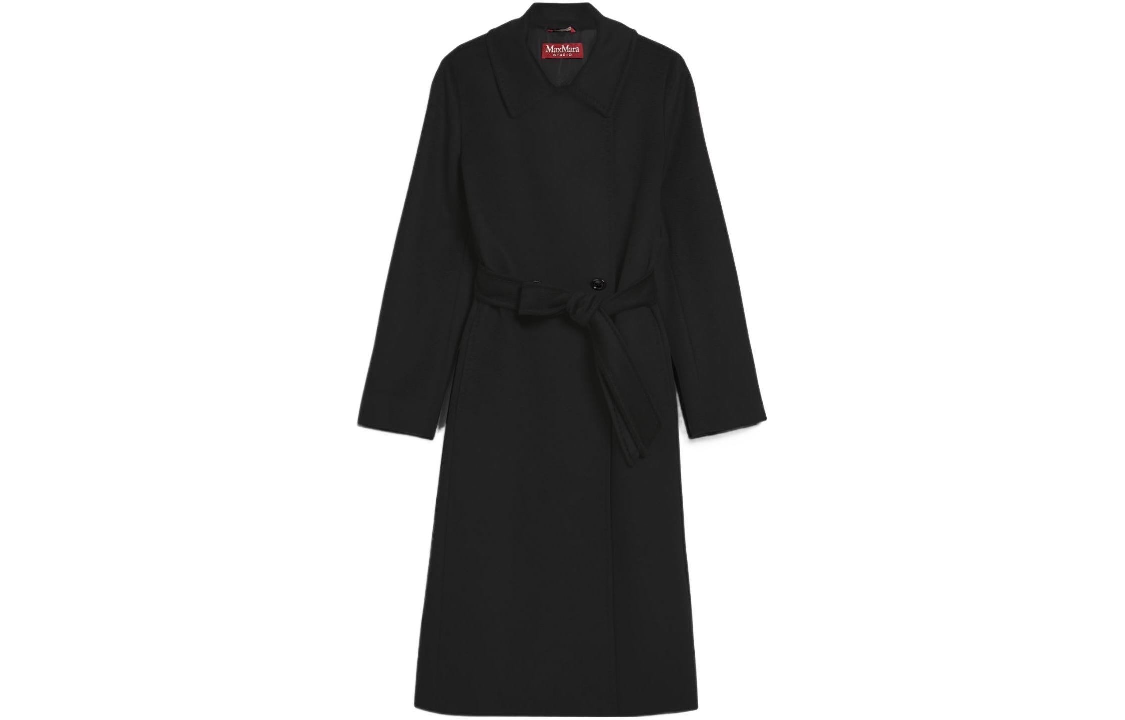 

Поясное пальто Bcollag MaxMara Studio, черный