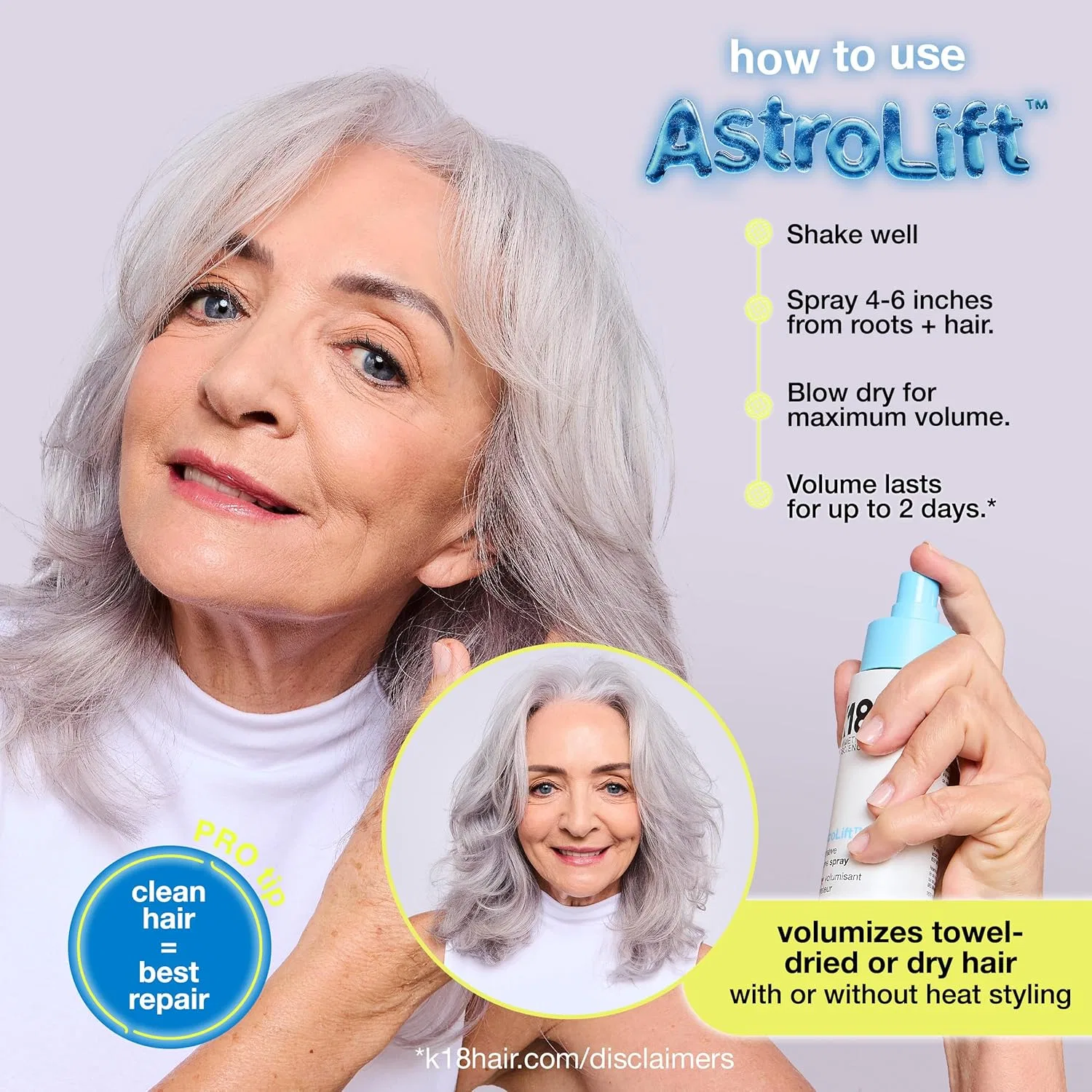 Спрей для объема волос AstroLift Reparative Volume Spray от K18, 118 мл ‎K18 — фото 3