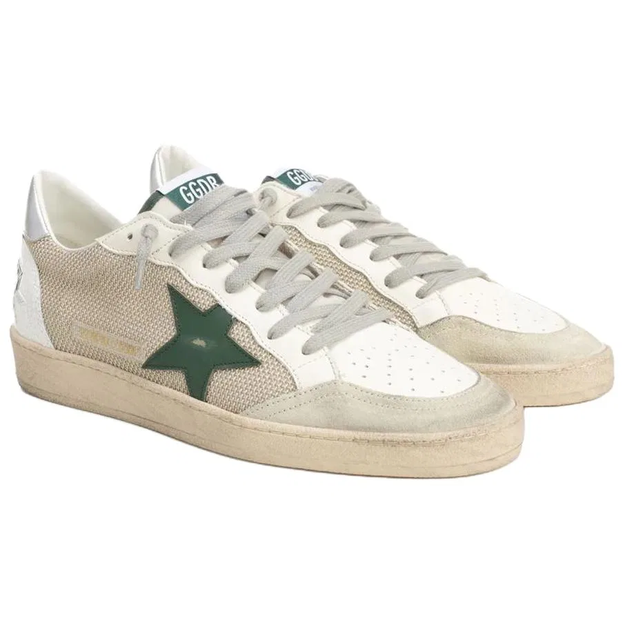 Кроссовки кожаные Golden Goose Beige — фото 4