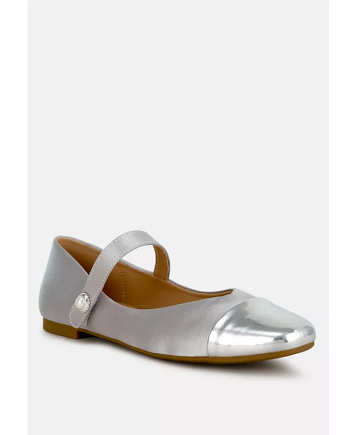 Туфли Мэри Джейн из твида Albi Patent Toe Cap Female London Rag, серебро — фото 3