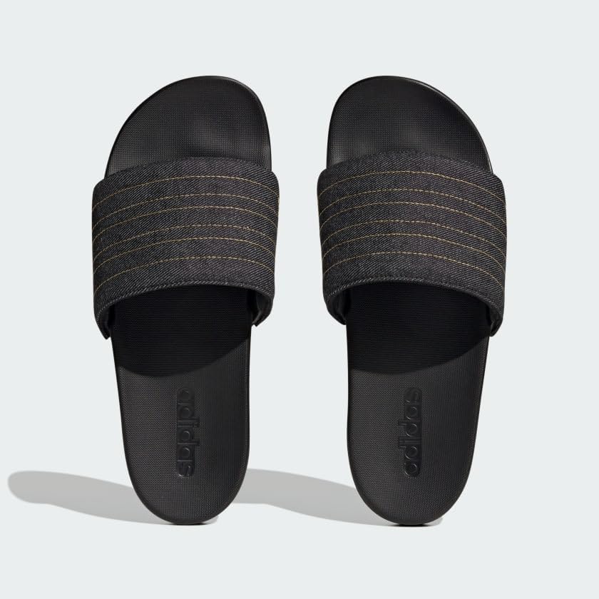 Шлепанцы adidas Adilette Comfort (унисекс), черный/желтый — фото 2