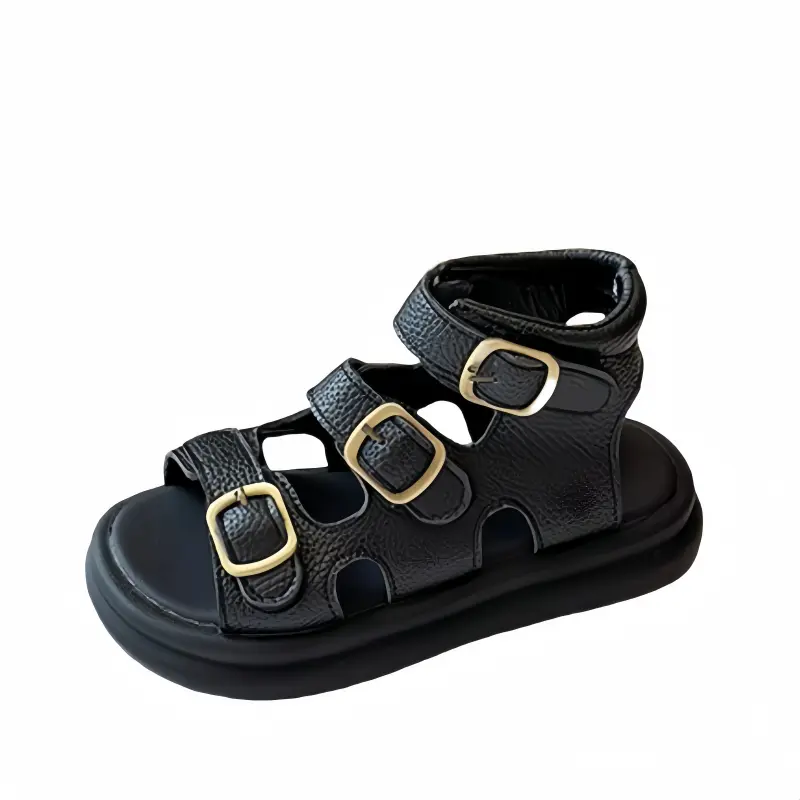 

Детские сандалии с защитой от ударов, износостойкие, дышащие, легкие, амортизирующие. Для детей от 3 до 7 лет. Neon, черный