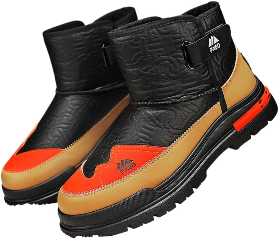 

Зимние мужские ботинки для уличного отдыха с толстой подошвой. Удобная и мягкая внутренняя подкладка. ПВХ-резиновая антискользящая подошва Clolinde, черный