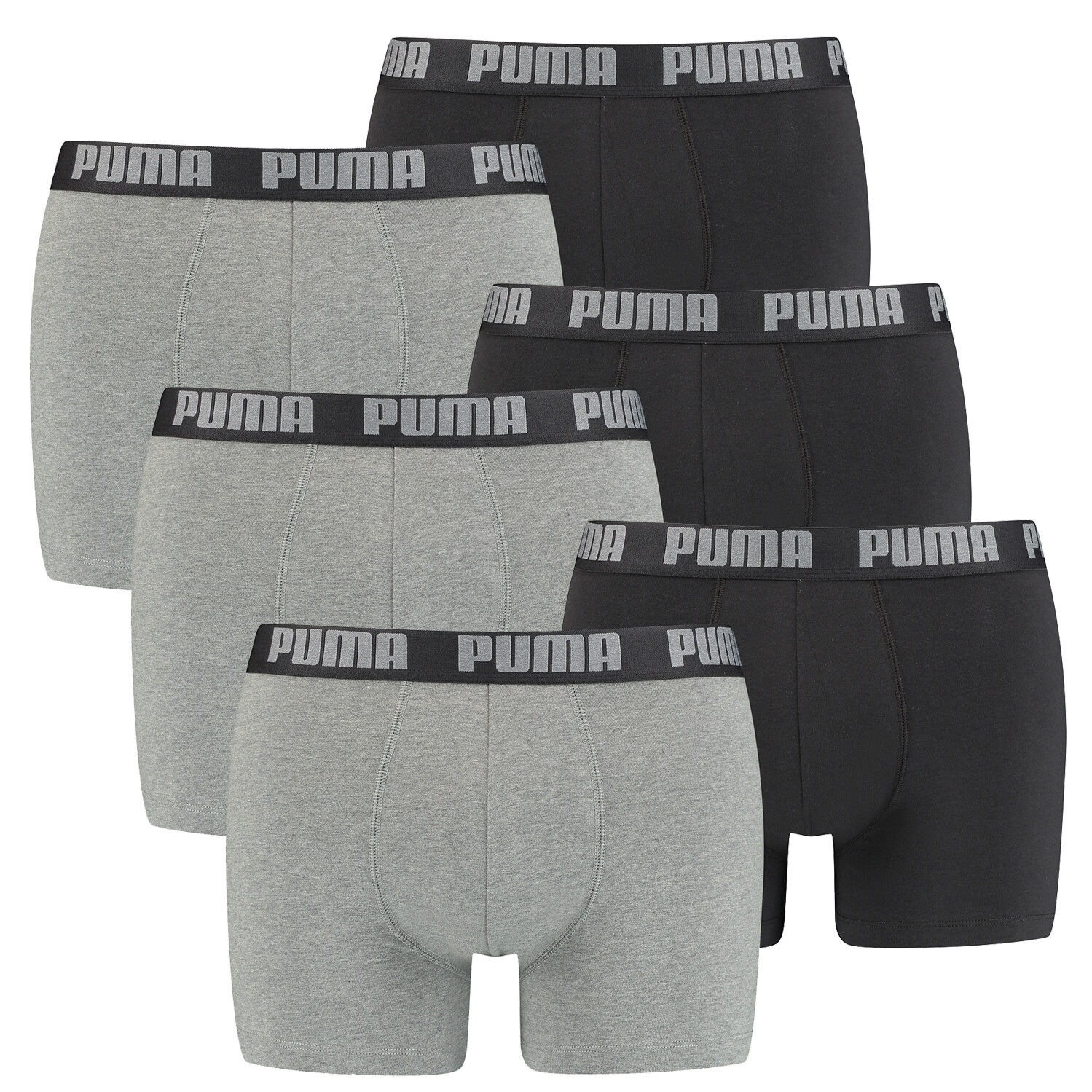 

Боксеры Puma Boxershorts PUMA BASIC BOXER 2P, цвет 691 - dark grey melange / black