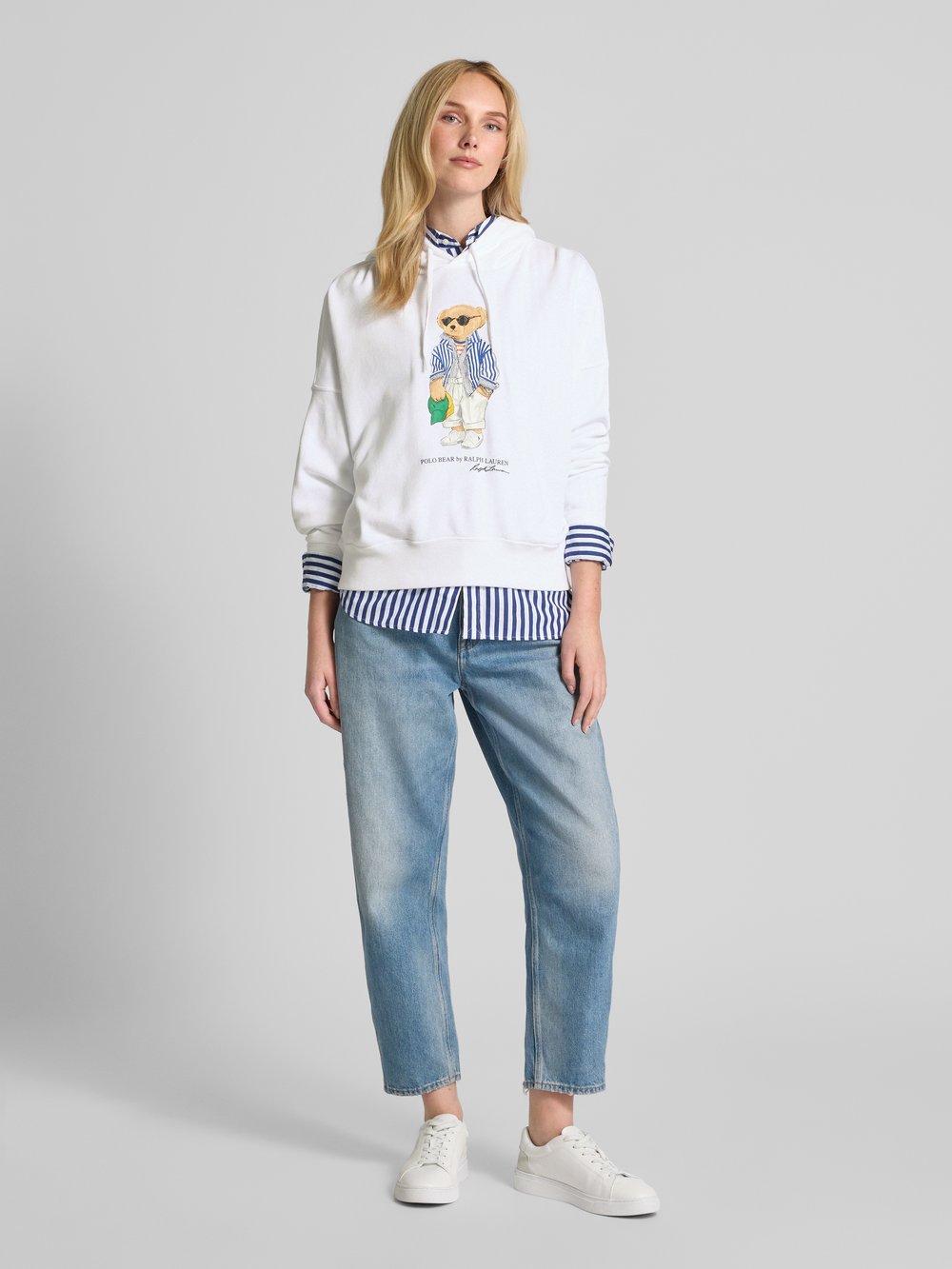 

Толстовка оверсайз с капюшоном Polo Ralph Lauren, белый