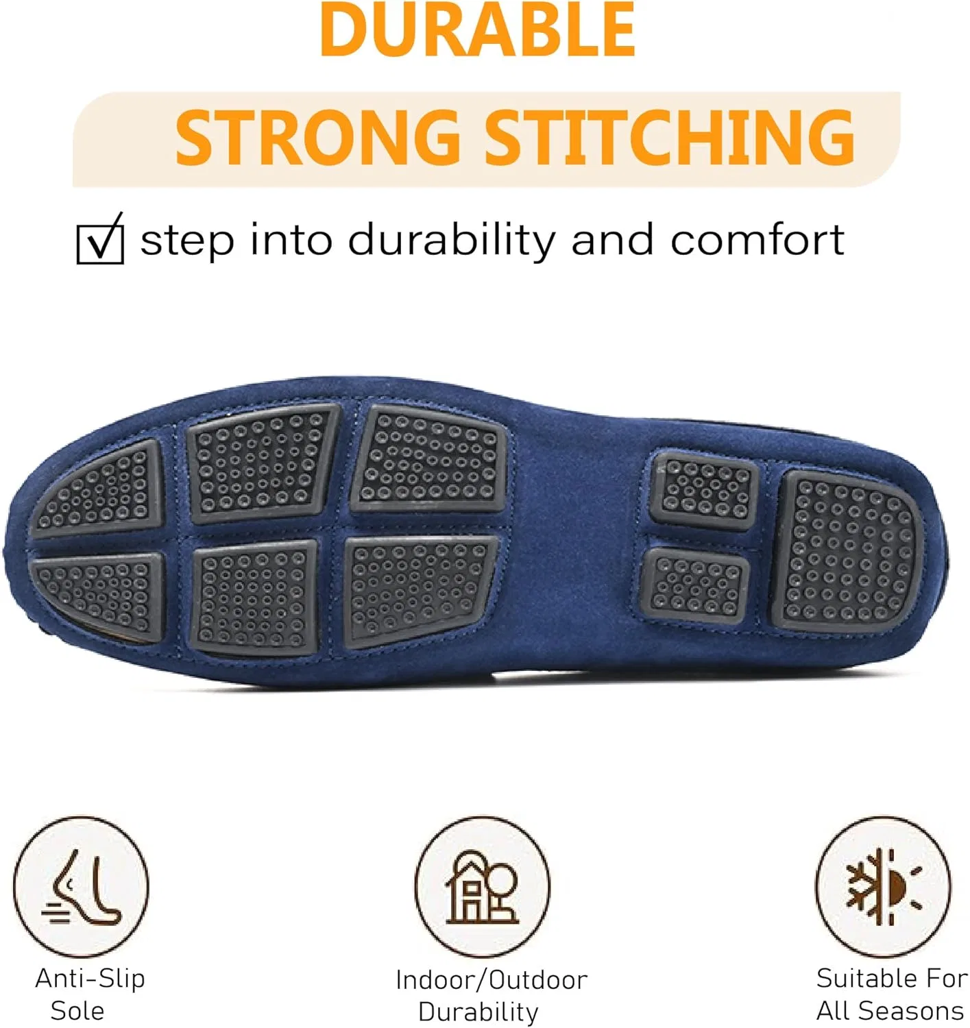 Мокасины кожаные Asifn Slip-On Loafers, синий — фото 4
