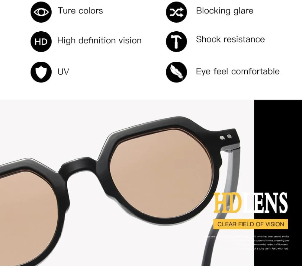 

Солнцезащитные очки MUTYNE Rivet маленькие круглые, для женщин и мужчин, прозрачные, с розово-зелеными линзами, модные, для активного отдыха, Leopard Tea