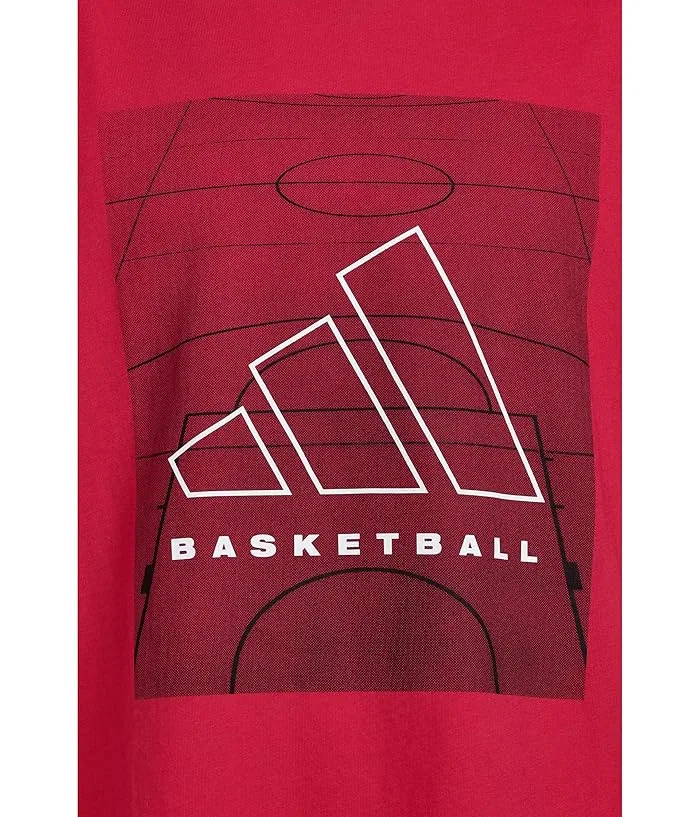 Футболка Basketball Court Tee Adidas Kids, Pure Ruby — фото 3