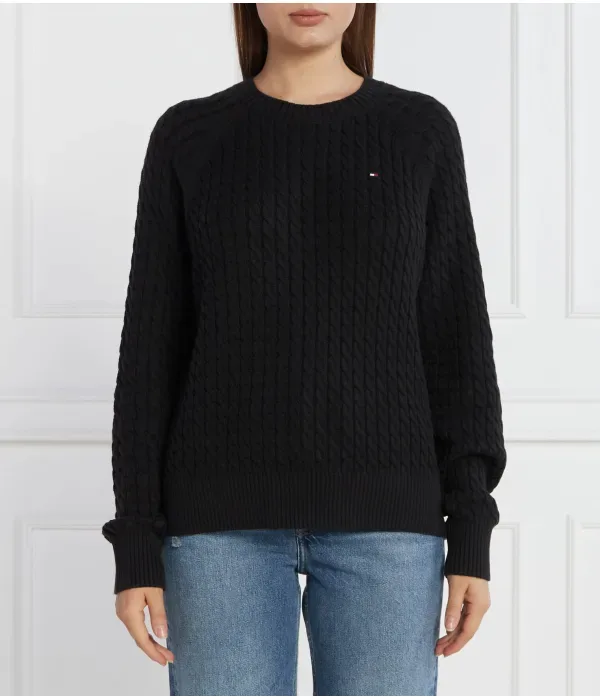 Мини-Свитер CO с кабельным подключением regular fit Tommy Hilfiger, черный