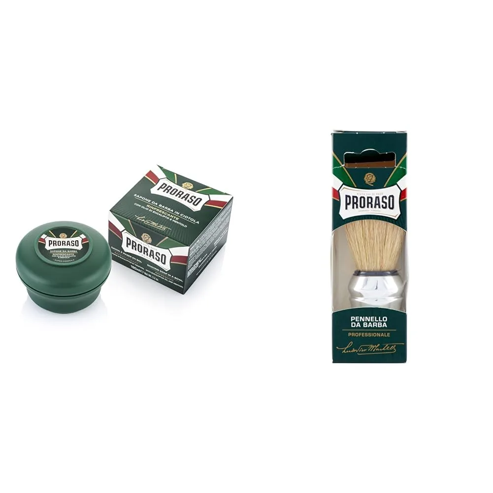 Мыло для бритья Proraso + Профессиональная помазочная кисть