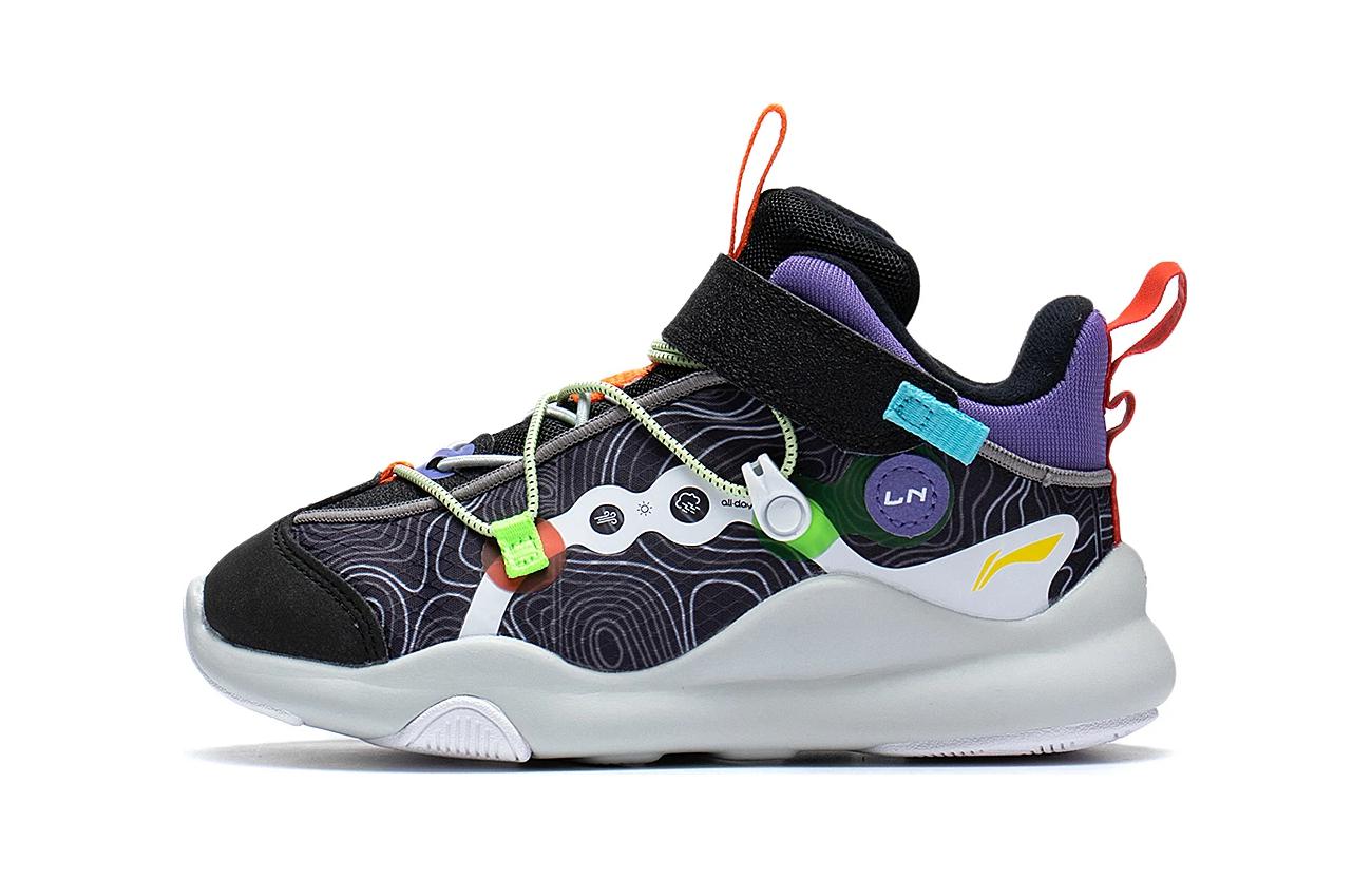 

Спортивная коллекция Life Повседневные устойчивые к истиранию кроссовки Black Purple Детские LINING YOUNG, Черный/Астер Пурпур