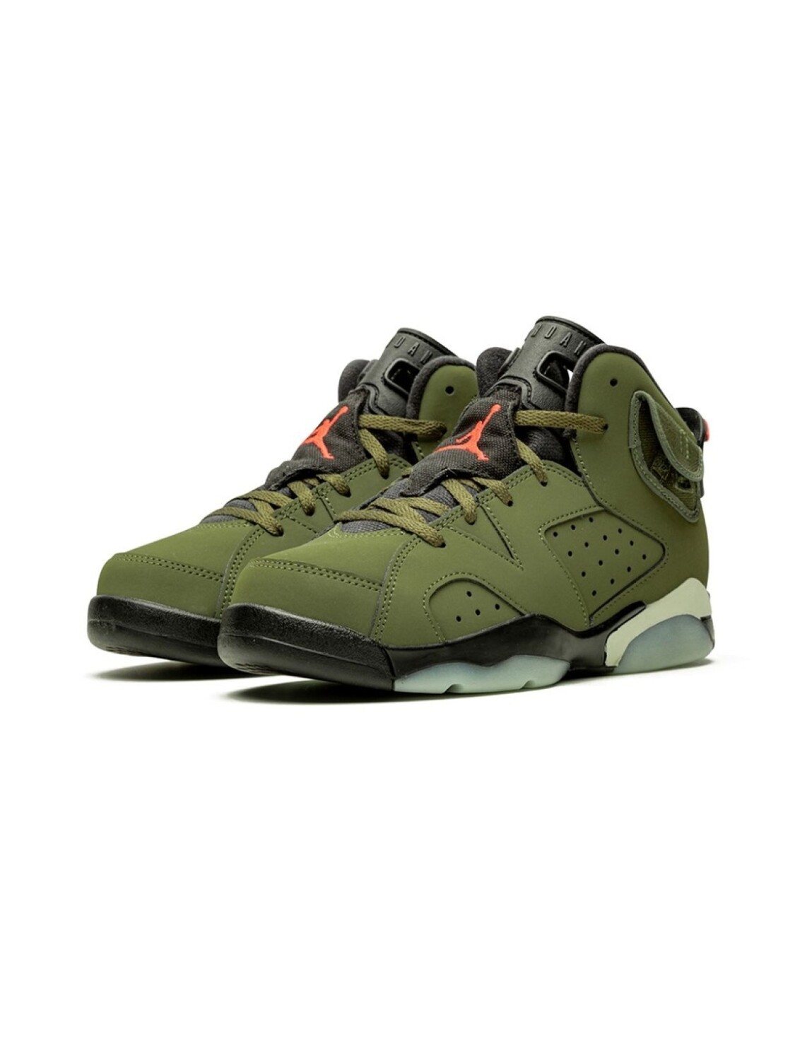 Jordan Kids высокие кроссовки Air Jordan 6 Retro, зеленый — фото 2