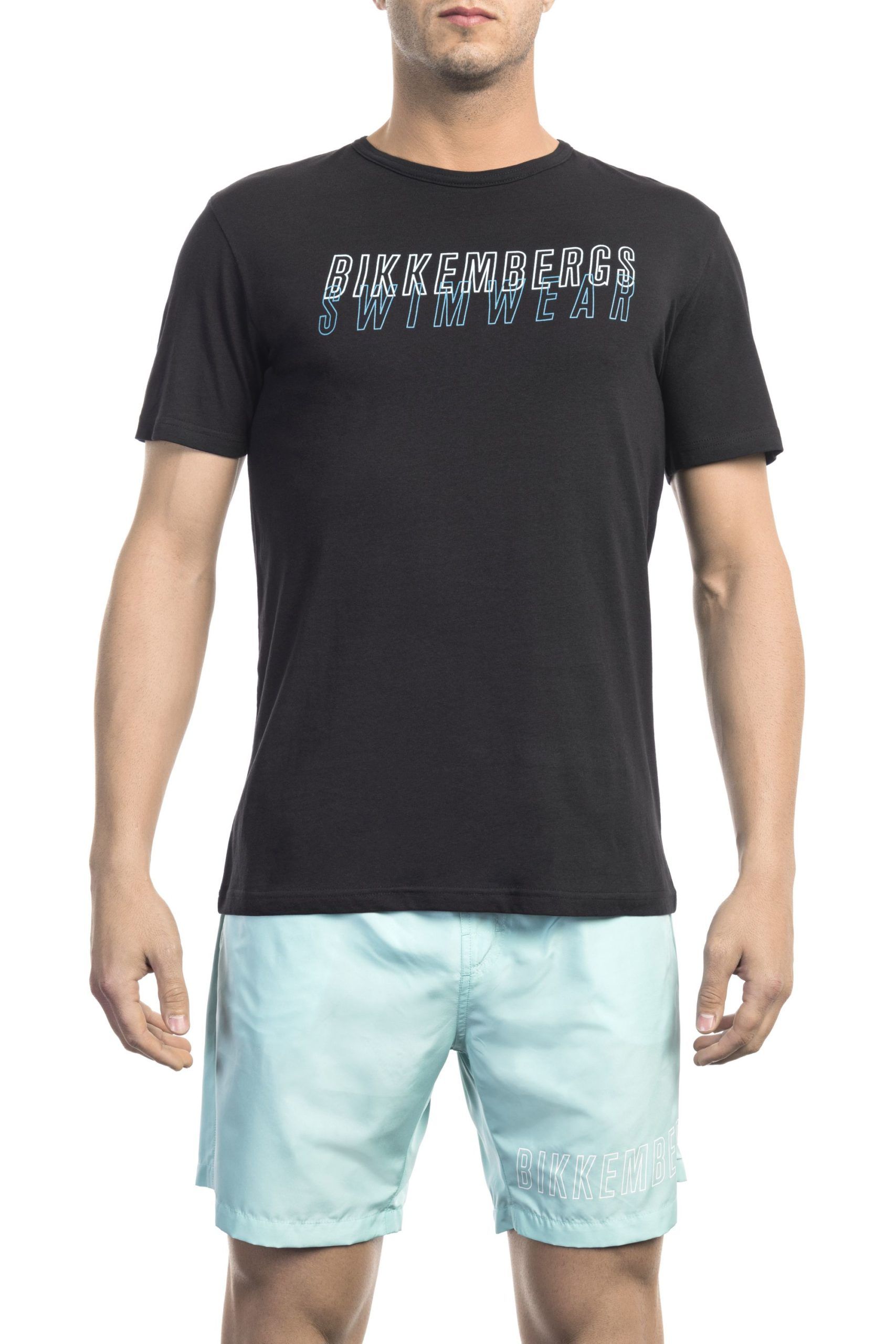 

Черная хлопковая мужская футболка Bikkembergs
