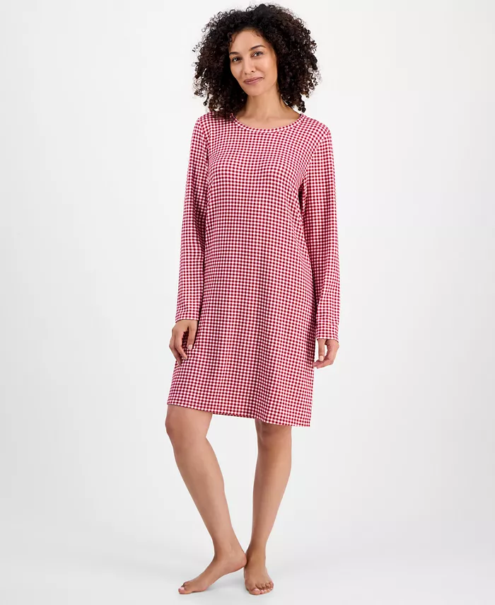 

Женская футболка с принтом для сна с длинными рукавами Charter Club, красный