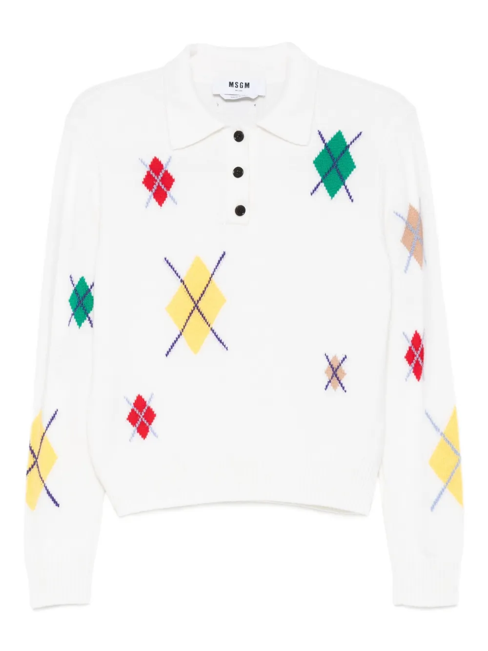 

Рубашка с ромбовидным узором MSGM, белый