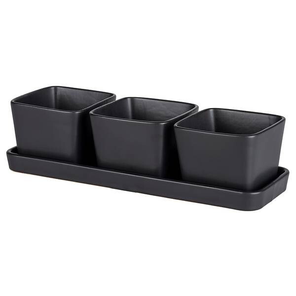 

Миски для закусок и соусов square (набор из 3 шт.) Wenko, черный