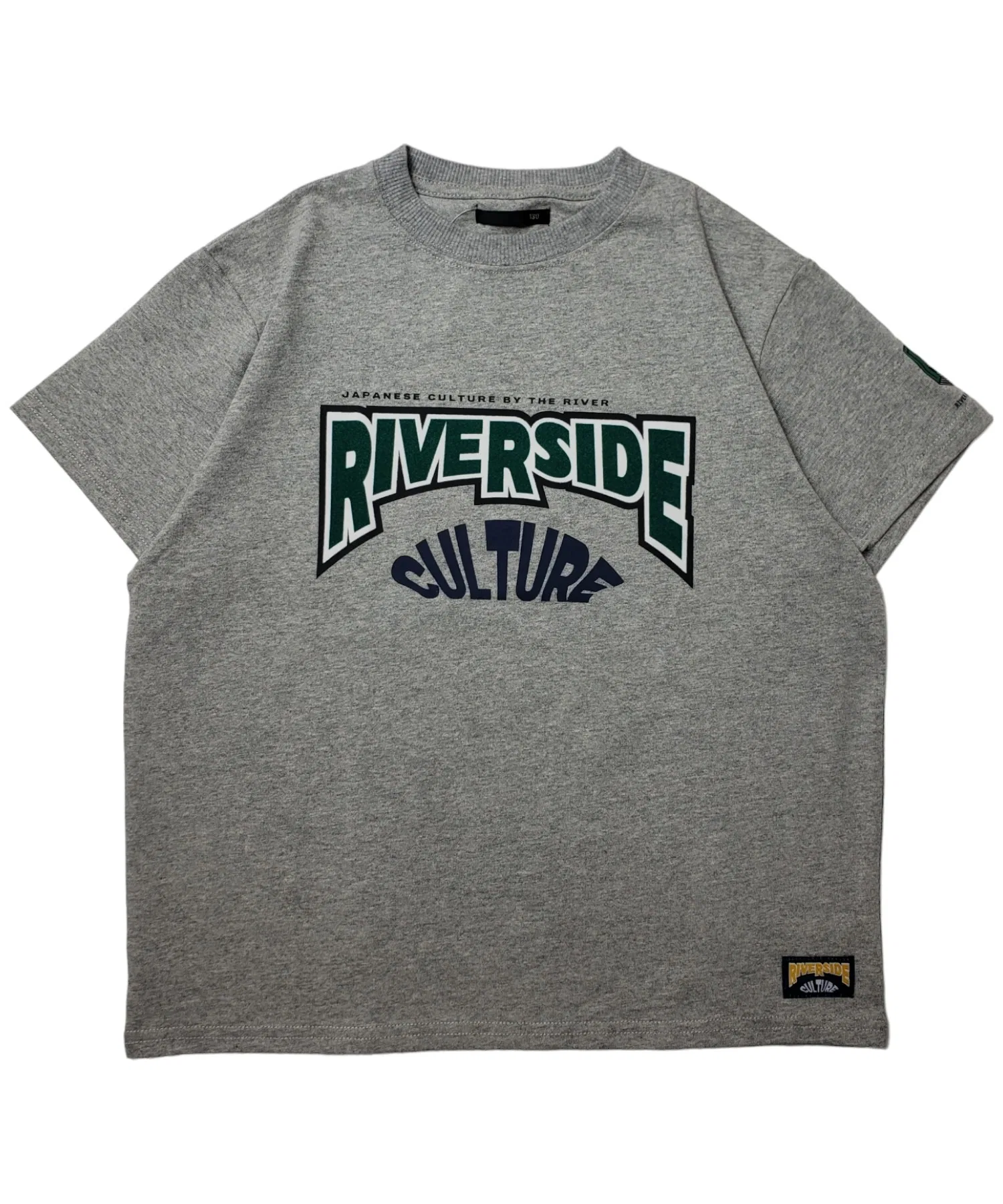 Детская хлопковая футболка с логотипом RIVER SIDE CULTURE серая