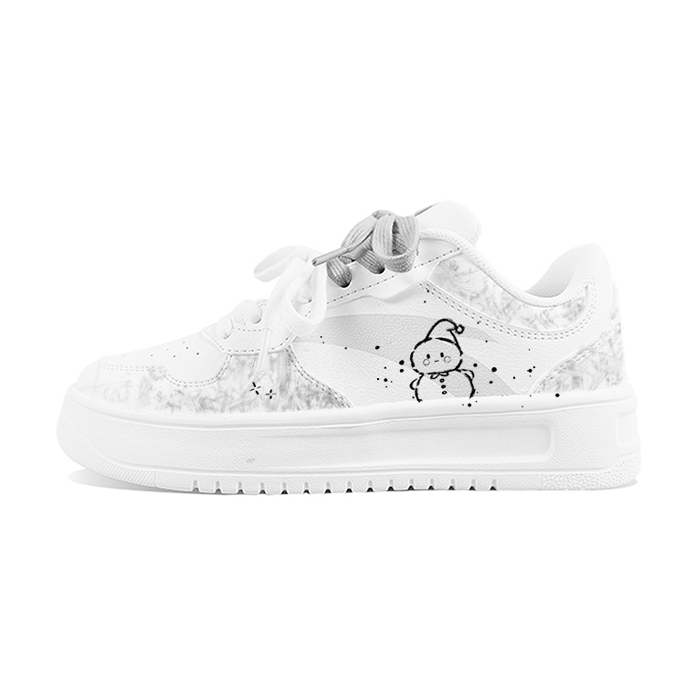 

ANTA Легкие скейтерские кеды Unisex с синтетической кожаной подкладкой, противоскользящей подошвой и низким верхом в цвете White Black