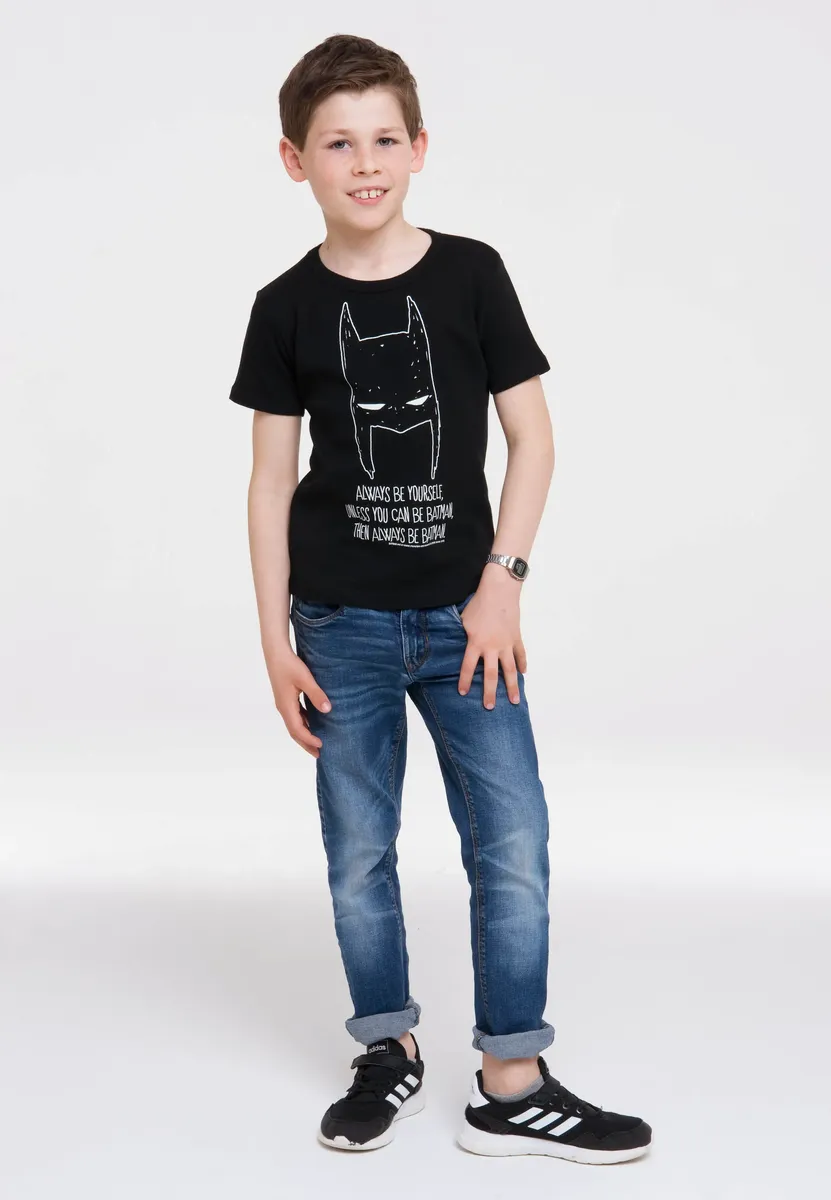 Футболка Logoshirt "DC - Batman - Always Be Yourself" с классным принтом "Бэтмен", черный — фото 2