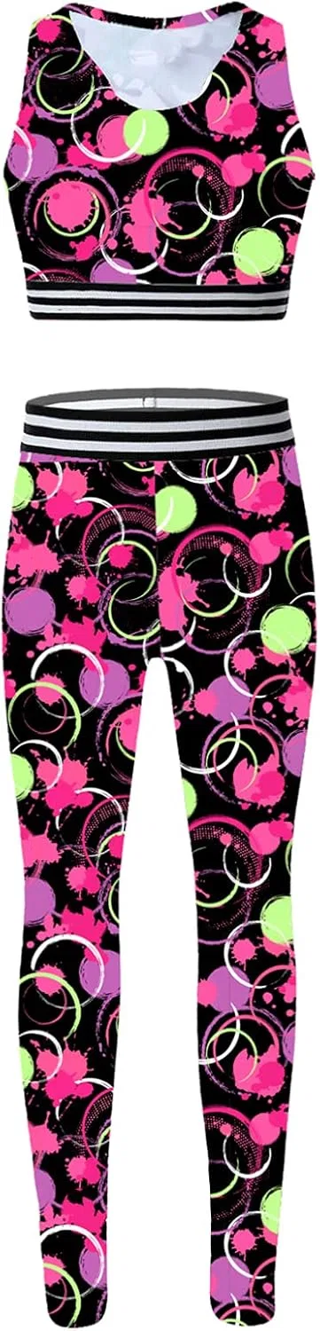 Детский спортивный комплект из топа и леггинсов winying, 2 предмета, Colorful Pink