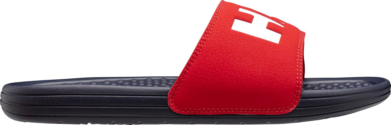 Helly-Hansen H/H Slide мужские повседневные удобные сандалии, легкий мягкий ремешок, крупный логотип, пляжная обувь для бассейна Helly Hansen, 597 Navy/Alert Red — фото 3