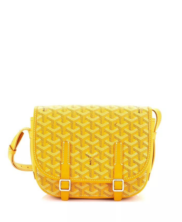 

Сумка-мессенджер PM Belvedere из лакированного холста Pre-Owned Goyard, желтый