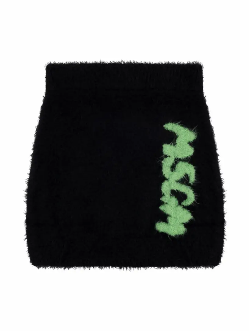 

Вязаная юбка с логотипом MSGM, черный