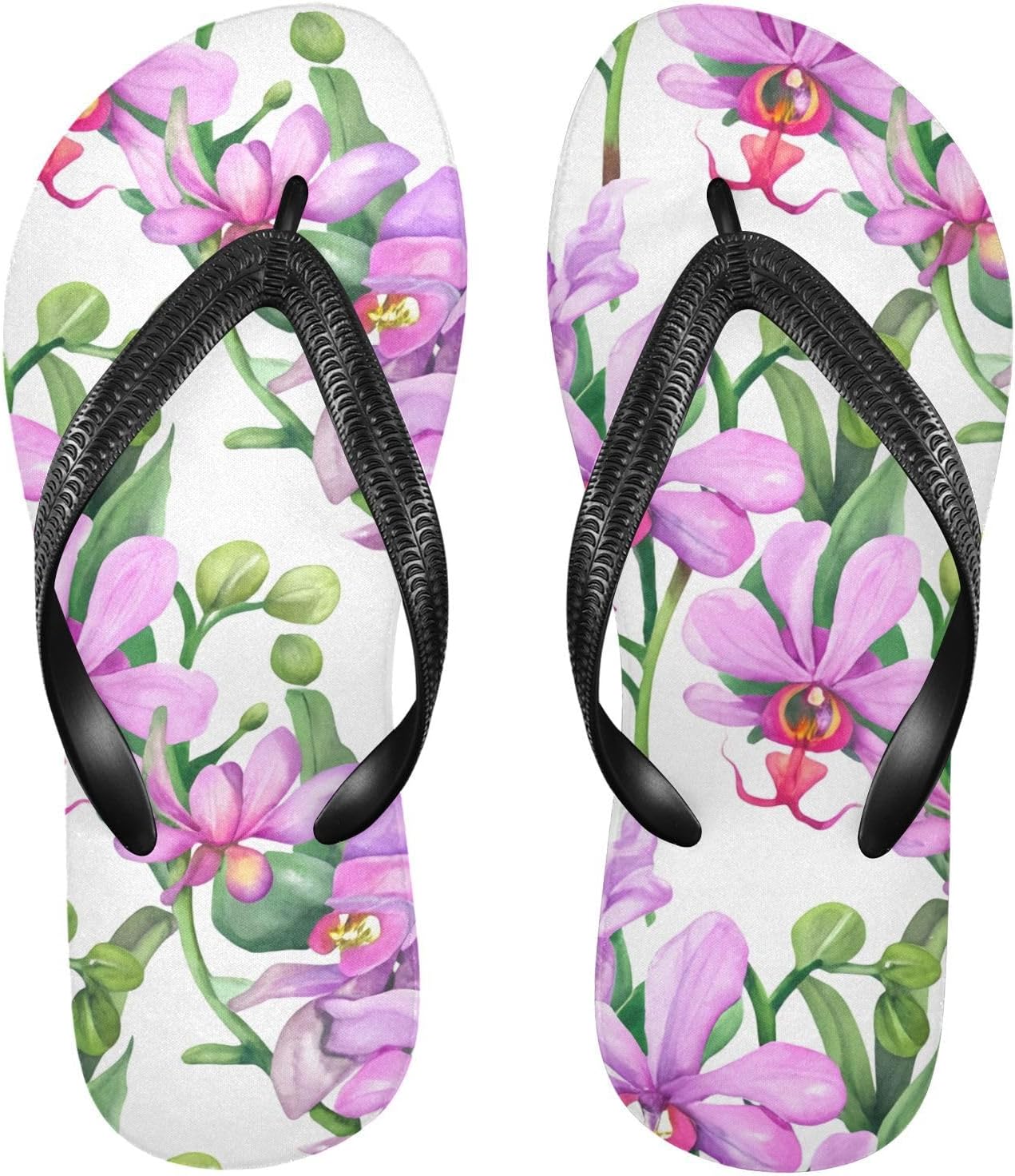 

Вьетнамки с цветком орхидеи белого цвета, пляжные шлепанцы, резиновые нескользящие летние тапочки для прогулок, для мужчин и женщин Sinestour