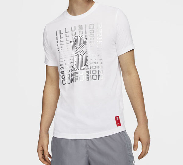 Футболка Nike Dri-fit Kyrie Logo Printing Basketball Short Sleeve White, белый — фото 3