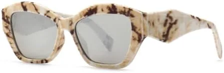 

Модные солнцезащитные очки для женщин 2026 года: винтажные квадратные солнцезащитные очки в стиле ретро, ​​черные женские очки «кошачий глаз» MTZJH, Brown Mirror