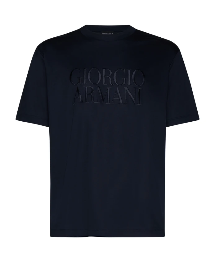 

Футболка Поло из синего джерси с логотипом Giorgio Armani, синий