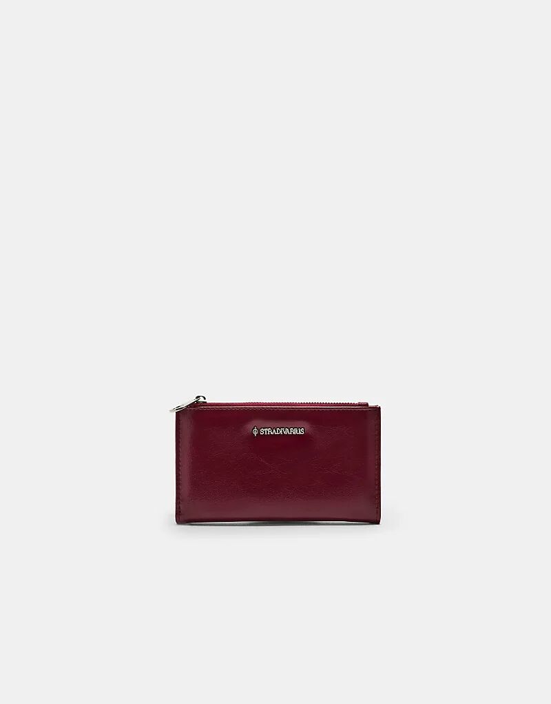 

Кошелек Stradivarius на молнии бордового цвета