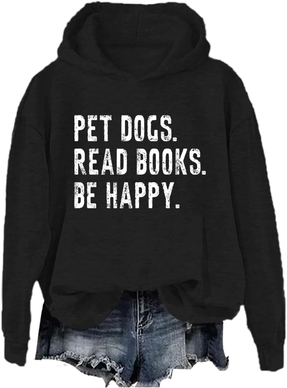 

Свитшот с принтом "Pet Dogs Read Books Be Happy" SIMJEW