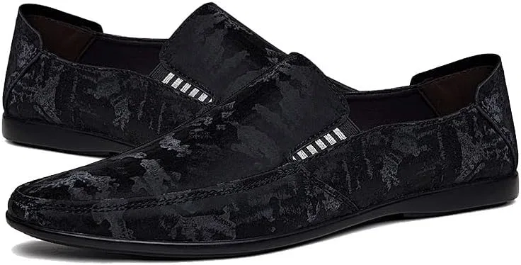 Лоферы замшевые мужские Loafers for Men, черный SayfuR — фото 4