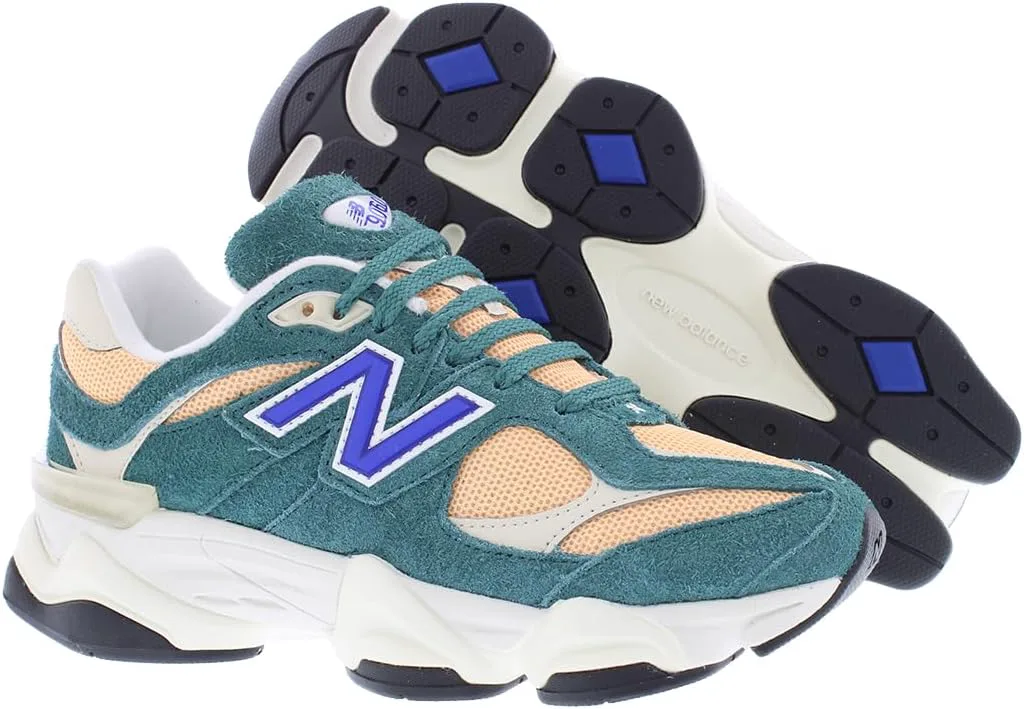 Детские кроссовки New Balance 9060, зеленый/оранжевый — фото 4
