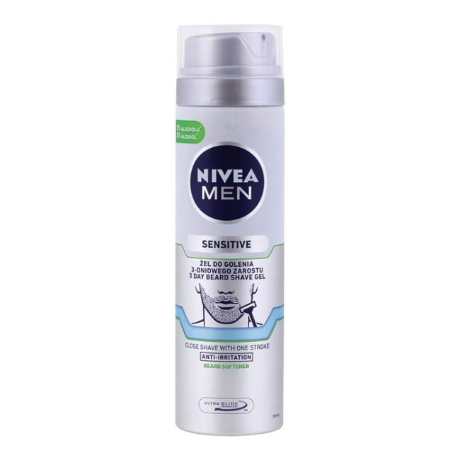 

Гель для бритья Sensitive для 3-дневного ухода за бородой Nivea Men, 200 мл