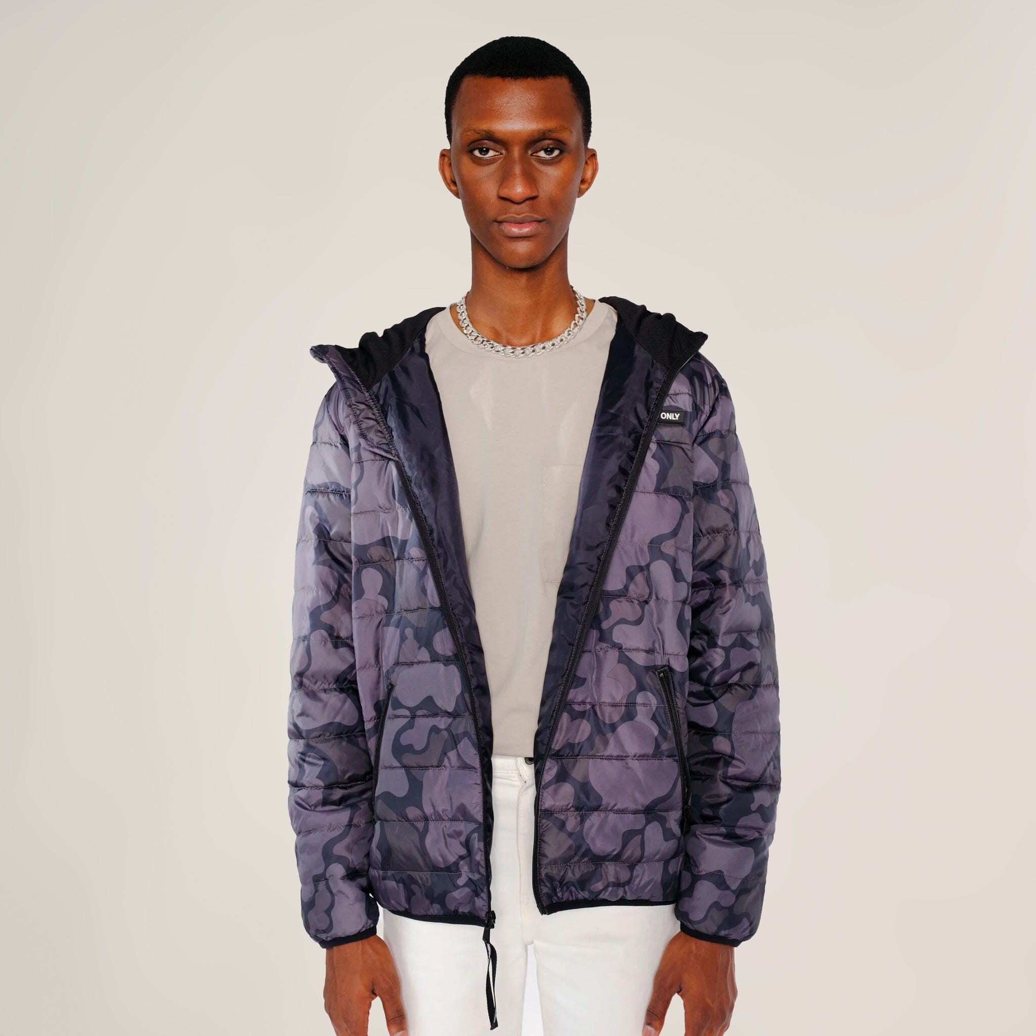 

Мужская однотонная складная куртка Members Only, цвет black camo