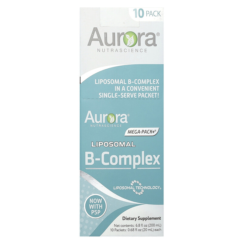 

Aurora Nutrascience, Липосомальный комплекс витаминов группы B, 10 пакетиков по 20 мл (0,68 жидк. Унции)